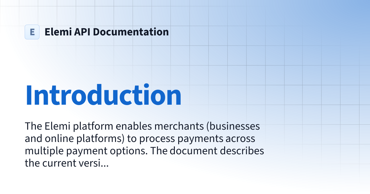 Introduction | Elemi API Documentation
